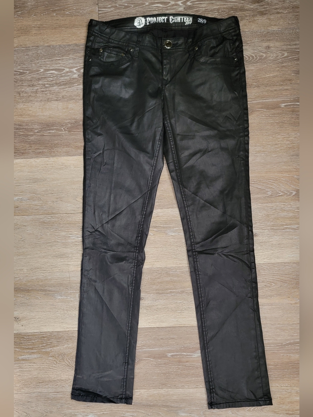 Project Eighteen Black Waxed Jeans Size  9